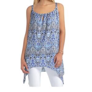 Gigi Parker Top sleeveless handkerchief blouse Small S DEFECT